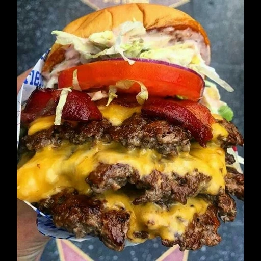 burger, burger besar, burger tinggi, burger besar, super mega burger