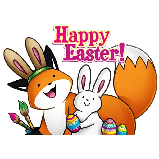 fox easter, happy rabbit rabbit, happy rabbit, happy easter, happy easter wishes
