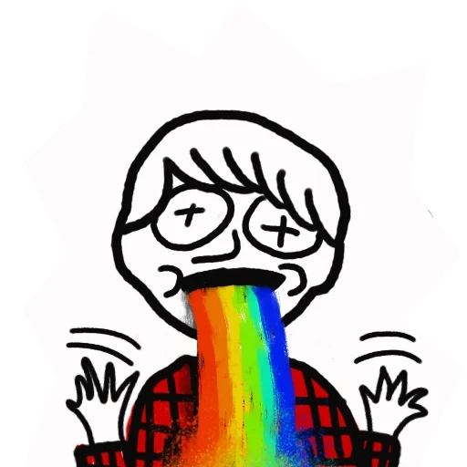 faccia di meme, un arcobaleno disgustoso