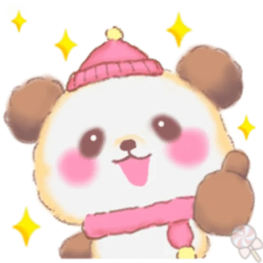 kawaii, a toy, sweet panda, the drawings are cute, the animals are cute