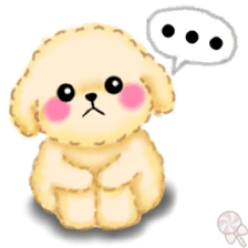 kawaii, poodle, giocattolo, toy poodle, modello carino