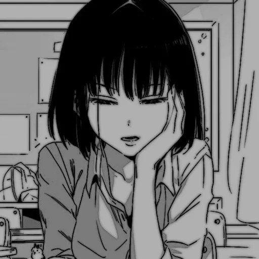 gambar, manga kecemasan, gadis manga, anime girl is square, anime girls manga