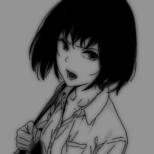 рисунок, темное аниме, аниме рисунки, девушка манга, motoko batou shoujo манга