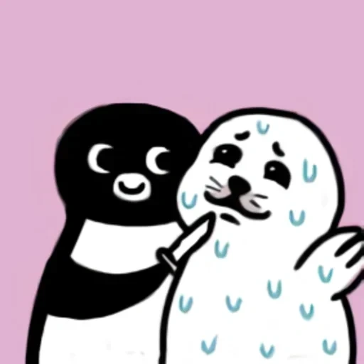 penguin, панда милая, suica penguin, морской котик пингвин, тюлень медведь любовь