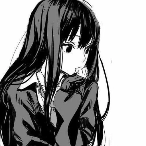 anime, anime comics, anime girl, anime triste, anime sky black