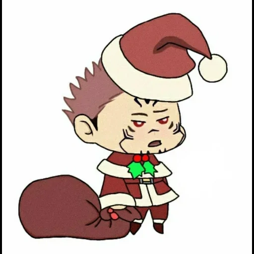 chibi, anime, chifres de chibi, personagens de anime, santa anime chibi