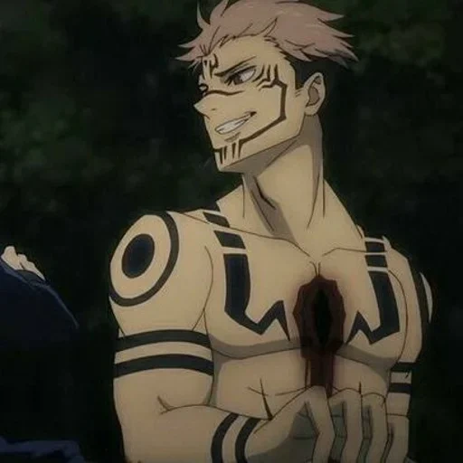 jujutsu kaisen, die magische schlacht des sukun, sukuna magic battle torso, magische schlacht von anime sukuna, zwei gesichts anime magiekampf