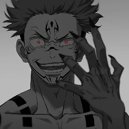 shiro kun, manga sukuna, jujutsu kaisen, personnages d'anime, itadori manga sourit