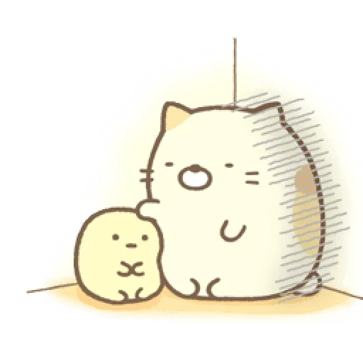 sumikko gurashi, сумико гураши котик, рисунки милые, сумико гураши неко