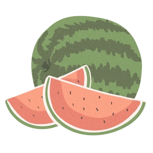 wassermelone, wassermelone von kindern, wassermelonenvektor, figur der wassermelone