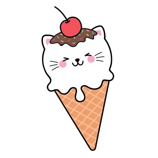 милое мороженое, мороженое рисунок, китти мороженое рисунок, лёгкие рисунки срисовки мороженое
