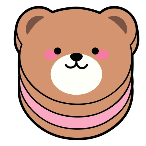 клипарт, cute bear, голова мишки, медведь brown line