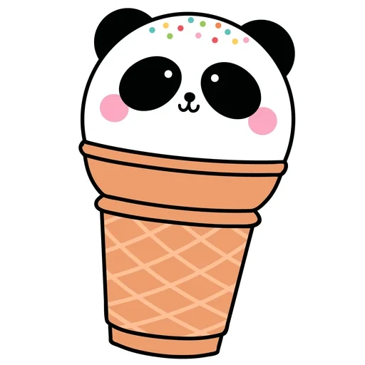 марожина панда, милое мороженое, мороженое иллюстрация, логотип панда мороженое, рисунки срисовки мороженое милое