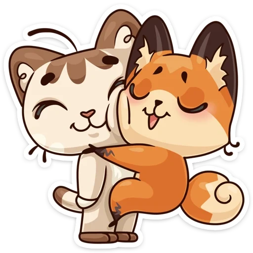 câlin, câlin, câlin, fox-cat, wasapu hug