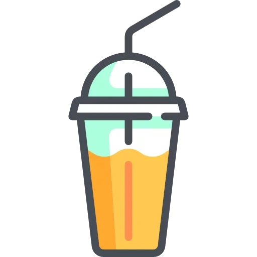 фраппе кофе, иконка напитки, коктейль иконка, стакан трубочкой вектор, молочный коктейль иконка