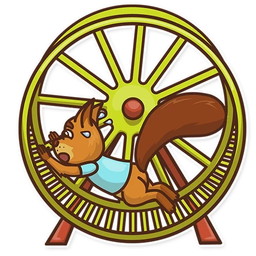 das eichhörnchenrad, das hamsterrad, die arbeit kommt, eichhörnchenradmotor