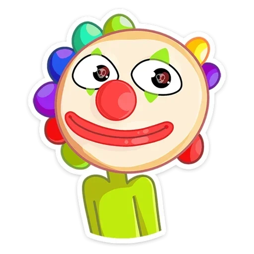 clown, il volto del pagliaccio, sorrido di clown, emoji clown, il pagliaccio smiley è allegro