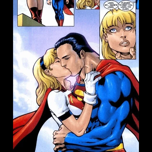 dc линда дэнверс, комиксы супергерои, супергерл супербой, супергерл комикс супербой, супермен супергерл любовь