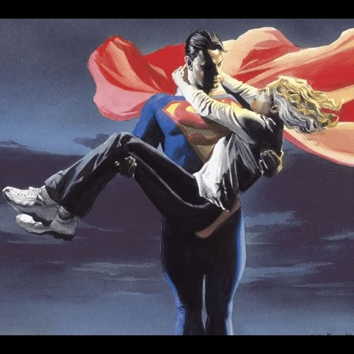 супермен, арт комикс, alex ross superman, супермен лоис лейн, супермен вандер вумен