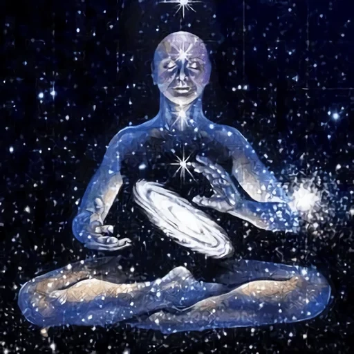 escuridão, todo o universo, meditação do chakra, universo de meditação, natureza bioenergética humana