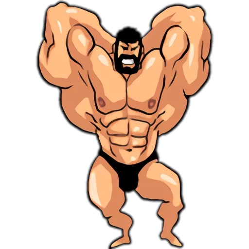 качок, мускулы, бодибилдер, muscle man, качок мультяшный