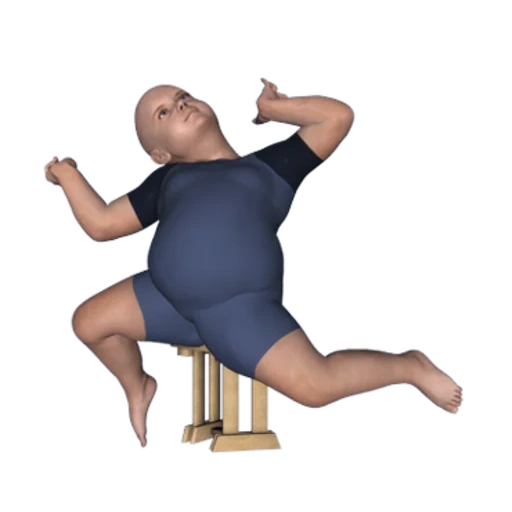 greasy, children, fat man, people, 3d fat man model