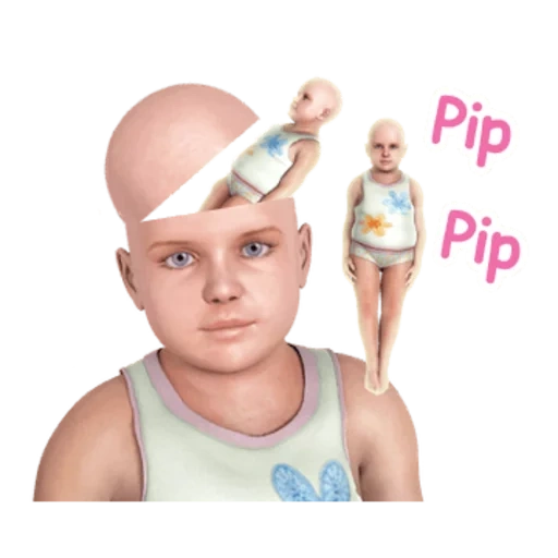 face, the sims 4, baby 3d slimdog, the bald girl is small, the bald girl is small