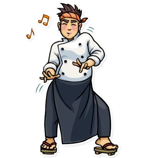 cucinare, sushist, capo di sushi, sushi chef, cuocere clipart