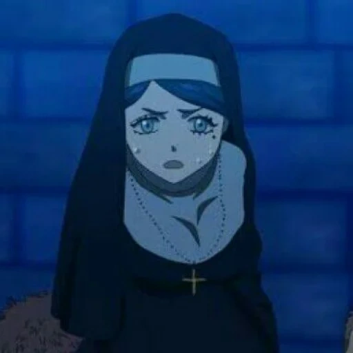 les personnages de l'anime, theresa est un trèfle noir, sœur de trèfle noir lys, black trèfle aimait une nonne, noir trèfle anime nonne