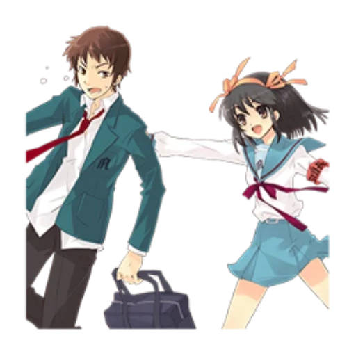 parejas de anime, haruhi suzumiy kyung, kyung melancholy haruhi, melancholy haruhi suzumiya, haruhi suzumiy gender bender