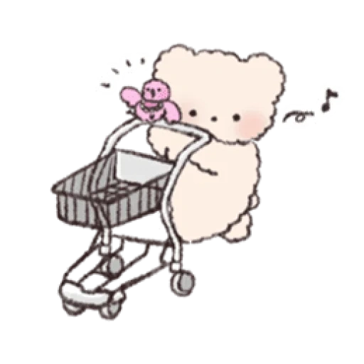 paquet, clipart, milk moka bear