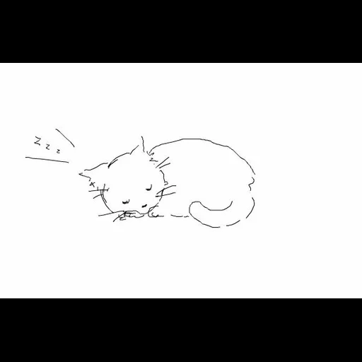 кот, эскиз кошки, спящий кот рисунок, аниме милые рисунки, kitty easy sleeping cats раскраска