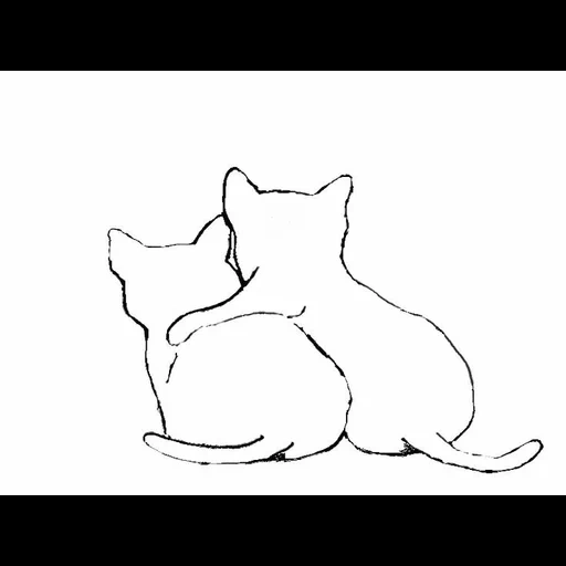 cat, cat pattern, cat pattern, seal picture, sketch of two cats