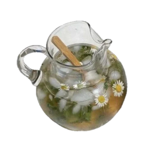 tè, tè alla menta, tè verde, tè alle erbe, la teiera è piena di vetro