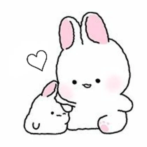 lieber kaninchen, die zeichnungen sind süß, liebe zeichnungen sind süß, süße kawaii zeichnungen, lichtzeichnungen sind leicht