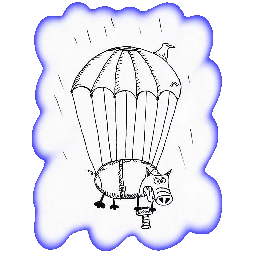 parachute, parachutes aéroportées, coloration des parachutes, parachute de dessin animé, parachute peint pour enfants