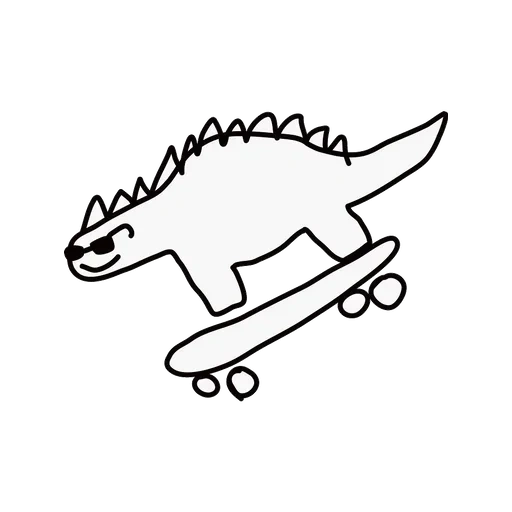 динозавр на скейтборде рисунок, динозавр на скейтборде, динозавр контур, динозавр трафарет, рисунок скейтборда