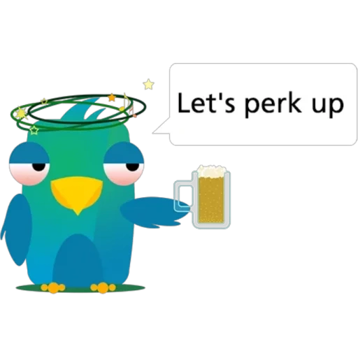 thermos cup, parrot, perry platypus, twitter ad, bird twitter art