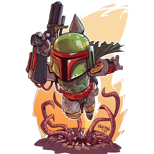 boba fett, ken laufman, derek laufman, boba fett chibi, boba fett star wars