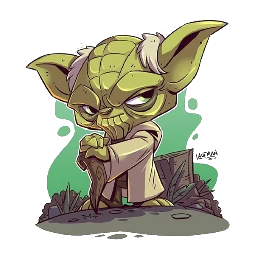 iodo, arte yoda, guerra nas estrelas de youde, laufman art star wars, star wars episódio 2 clone attack