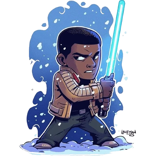 guerra nas estrelas, arte de guerra nas estrelas, finn star wars, taça de impressão star wars, chibi laufman star wars