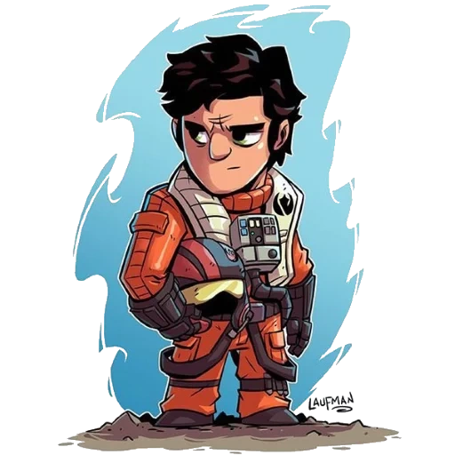 laut dameron, chibi heroes dc, derek auftan, chibi derek laufman, chibi derek laufman star wars