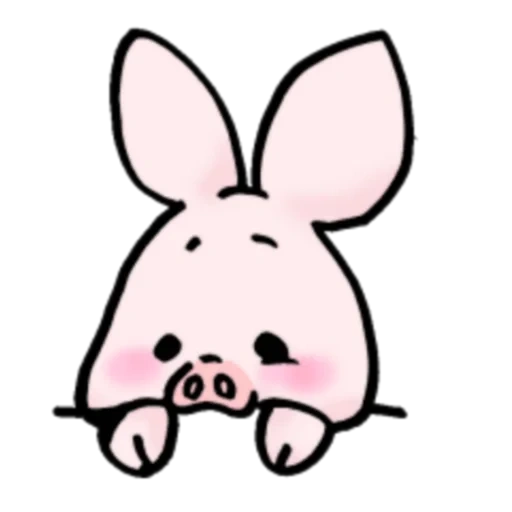 piggy bunny, bunny sketches, disegno di coniglio, conigli carini cartone animato