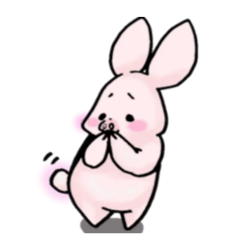 bunny, piggy bunny, pink bunny, pink bunny, the rabbit is pink