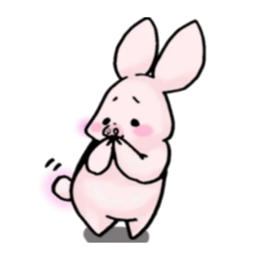 bunny, petit cochon et petit lapin, petit lapin rose, petit lapin rose, lapin rose