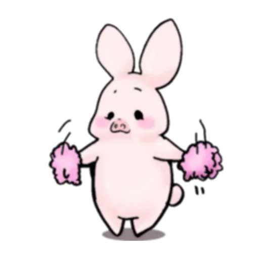 bunny, piggy bunny, pink bunny, pink bunny, the rabbit is pink
