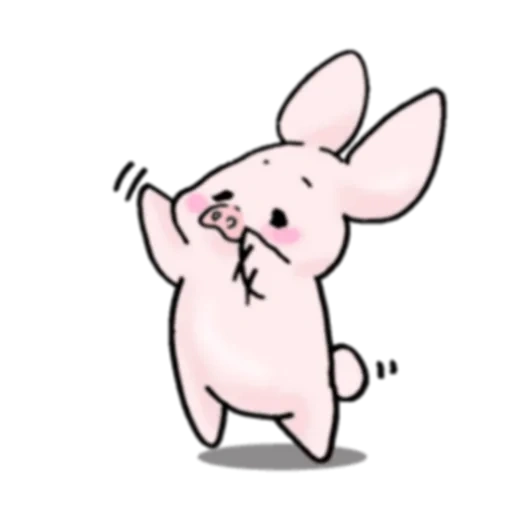 coelhinho, piggy bunny, caro coelho, o coelho é rosa, coelhos de desenho animado fofos