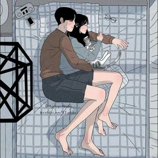 picture, lovely anime, drawings of couples, anime pairs of manga, artist myeong-minho