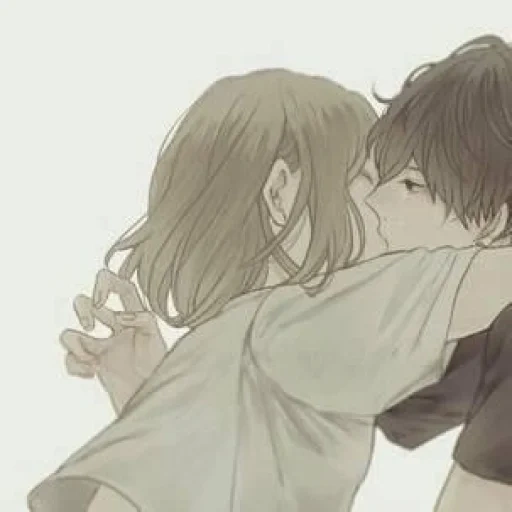 anime couples, anime in a couple, lovely anime couples, the guy is anime girl, anime hugs man girl
