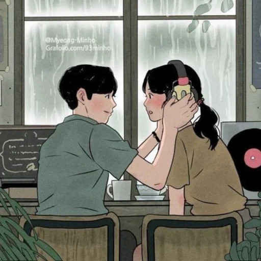 asian, drama, human, drawings of couples, artist myeong-minho